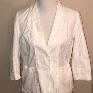 J Jill White Long Sleeve 2 Button Blazer Sz 10P